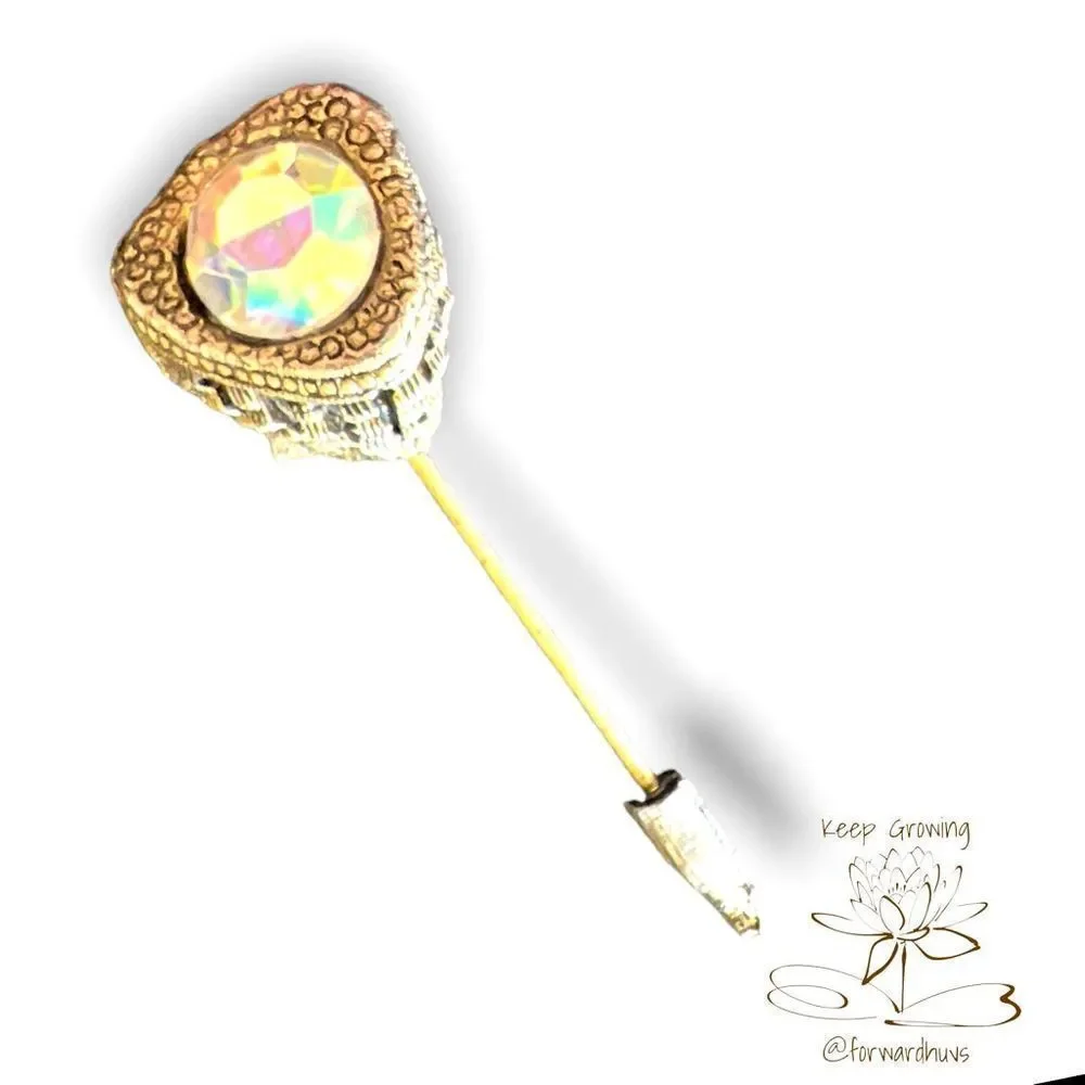 Aurora Borealis Vintage Billard Signed Stick Pin